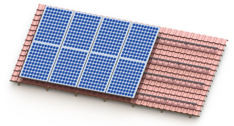 Solarmontage auf Ziegeldächern